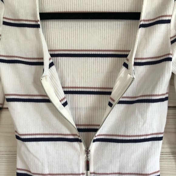 PacSun Me to We Zoey Zip-Up Striped Long Sleeve - Picture 3 of 5